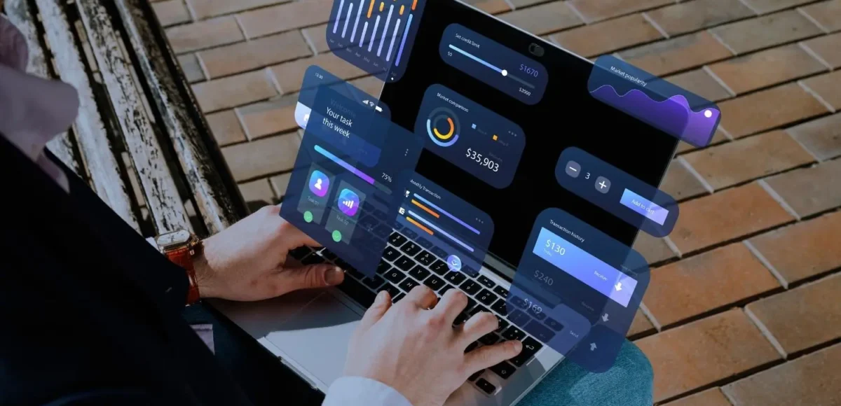 Professional using project resource management software dashboard for workforce planning and resource scheduling optimization.
