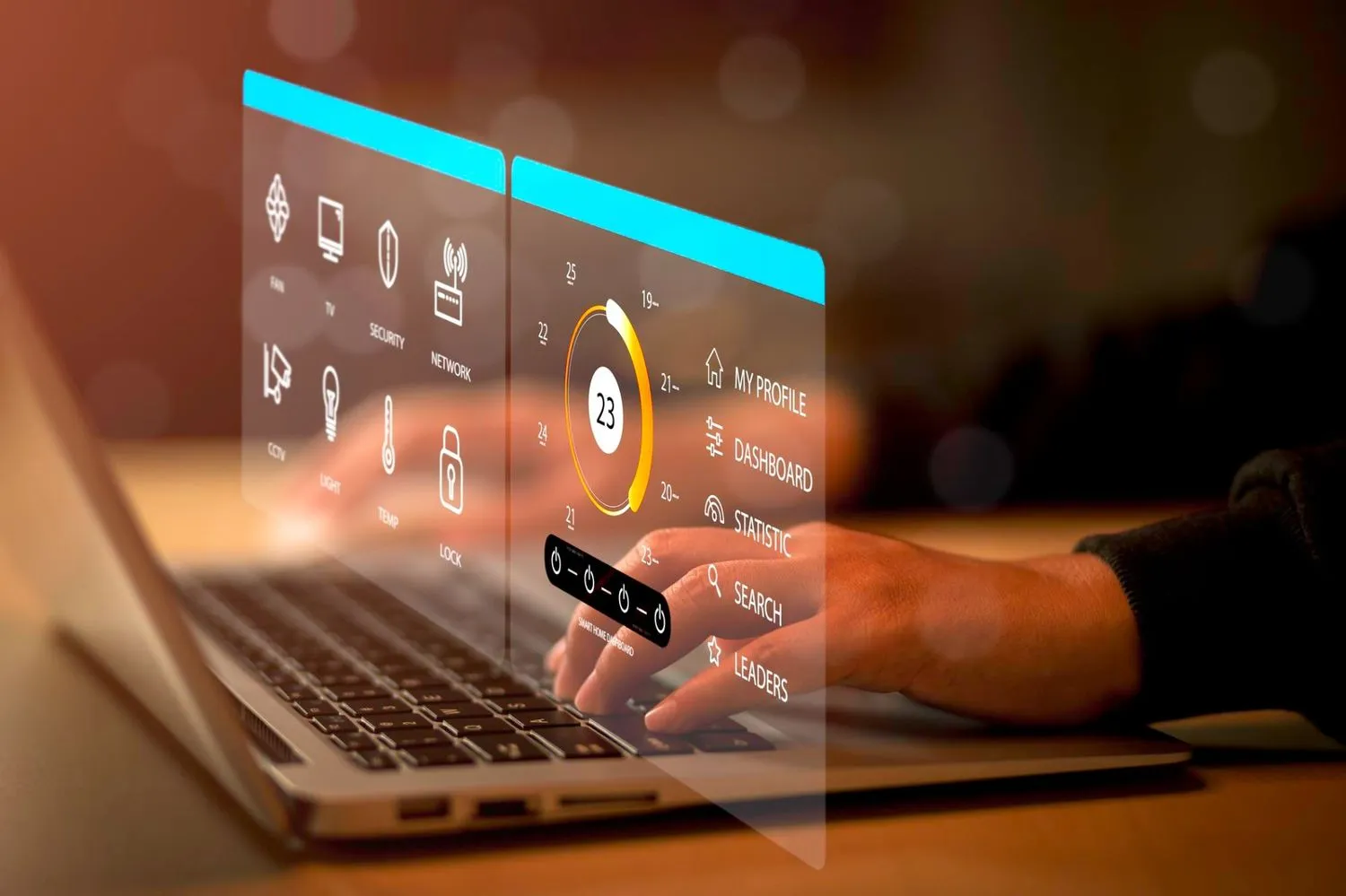 Employee accessing an employee self service portal dashboard to manage profile, statistics, and HR activities